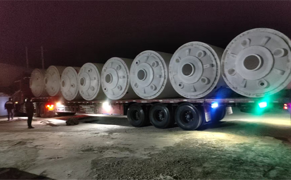 张家川锥底桶交付现场